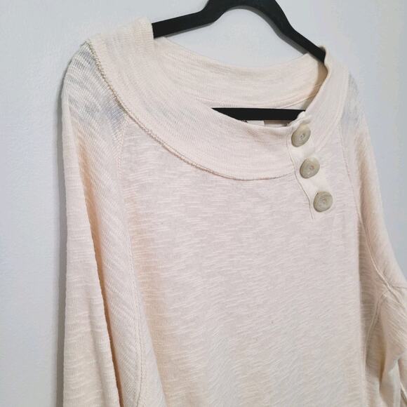 Free People We The Free Don't Forget Me Top Medium Cream Button Detail - Picture 2 of 6